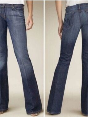 Citizens Of Humanity Indigo Low Waist Flare Jeans - Ingrid 002 Stretch